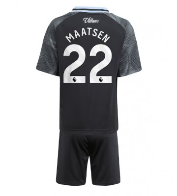 Aston Villa Ian Maatsen #22 Segunda Equipación Niños 2025-26 Manga Corta (+ Pantalones cortos)